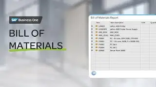 SAP Business One Bill of Materials | Демонстрация для производственных предприятий малого и средн...