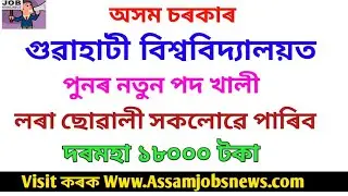 Latest Assam Government Jobs Recruitment 2020 For Gauhati University Jr Statistical Asstt Posts