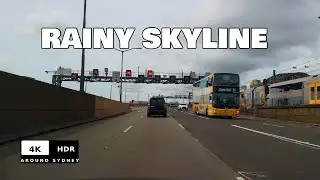CITY ROUTE RAINY SKYLINE Harbour Bridge &rarr; Riverwood &rarr; North Sydney Drive 4K HDR60 POV-Aus