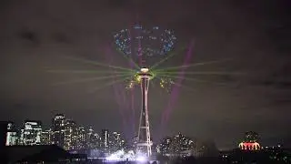 SPACE NEEDLE NEW YEAR 2022  PYRO LIGHTS SHOW DESIGN SIMULATION