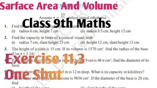 Class 9th exercise 11.3 Solutions surface area and volume  One shot NCERT Solutions Q1to9 Solutions 