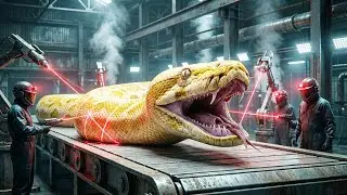 Yellow Anaconda Factory: Processing Giant Snakes into Luxury Skin Panels (Full Process)