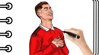 Como Dibujar a CRISTIANO RONALDO Paso a Paso | Mapi Art TV