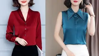 Latest Beautiful Satin Silk Tops Designs Collection For Women/Stylish Satin Blouses Designs 2022