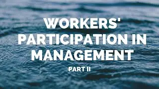 Workers Participation in Management - PART II