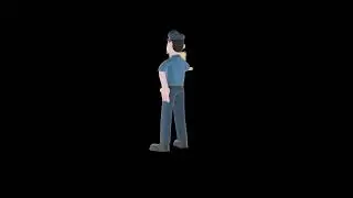 3D Cartoon Police Officer Turntable | Friendly Cop with Gift Box