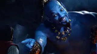 Elon laughs at will Smith the blue genie from Aladdin