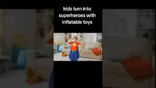 Kids Turn Into Superheroes With Inflatable Toys