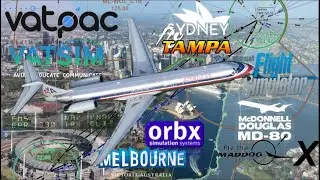 Leonardo Maddog MD82 для Microsoft Flight Simulator на Vatsim Milkrun Monday, Мельбурн - Сидней