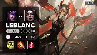 LeBlanc vs Syndra Mid - KR Master - Patch 25.7 Season 15