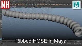 Maya 2025 3D Modeling : How to model a ribbed hose
