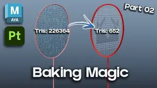 Badminton Racket (BAKING) | 02/02 | AUTODESK MAYA & ADOBE SUBSTANCE PAINTER | Tutorial |