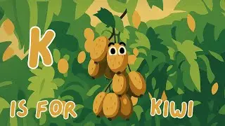 K is for Kiwi 🥝 | ABC Fruit Songs | Flat design vector art