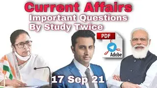 17 September 2021 Current Affairs English & Hindi STUDY2WICE