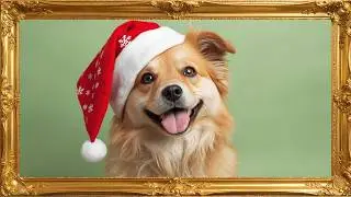 Tela de Natal Para TV 🐶🎅 Cachorros Fofos + Música Natalina Suave (4K)