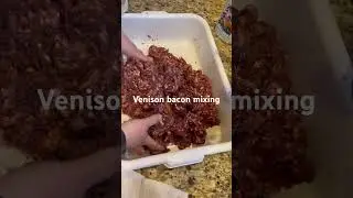 Venison bacon mixing