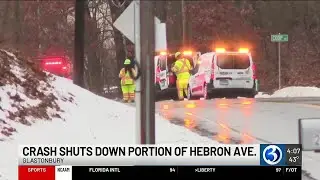 Hebron Avenue closed in Glastonbury after crash