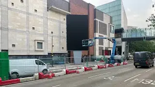 Huge new digital advertising screen built on the pavement in Bristol