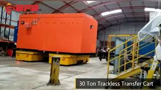 30 Ton Trackless Transfer Cart, Battery Steering Transfer Car Peru
