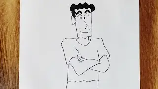 How to Draw Hiroshi Nohara Drawing step by step | Shinchan Dad Drawing | Sketches