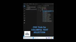 CSS Trick for Colourful Text Selection| #css #csstricks #html #coding #shorts