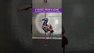 x4 Moves From a Genie #polefitness #poledance #beginnerpole #pdgenie