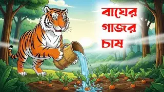 পরিশ্রমী বাঘের জীবনগল্প।বাঘের গাজর চাষ।Rupkothar Golpo।Bangla Cartoon
