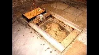 Footprints of JESUS  CHRIST at Location of  HIS ASCENSION - Chapel, Mt of Olives Jerusalem