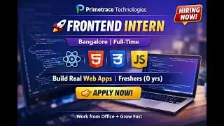Primetrace Technologies Hiring 2026 | Frontend inter Jobs | Freshers Eligible | Salary