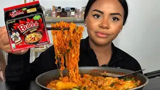 cheesy buldak mukbang | 25 w/ no car | postpartum rage