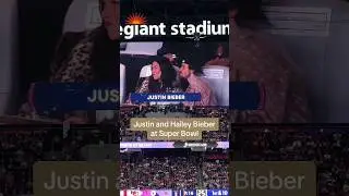 Justin and Hailey Bieber at Super Bowl 😅 #justinbieber #haileybieber