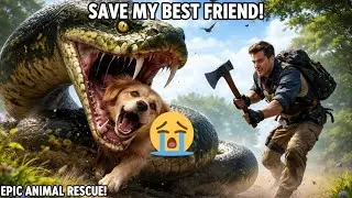 Heroic Rescue Team Saves Dog from GIANT Anaconda Attack! 🐍🐶