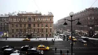 Snow fall in St.petersberg