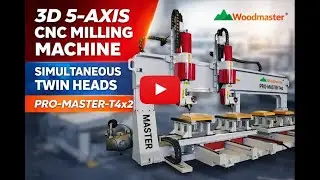 CNC 3D 5-Axis Milling Machine | Dual Heads & Dual Tables | PRO MASTER T4X2 #cnc #woodworking