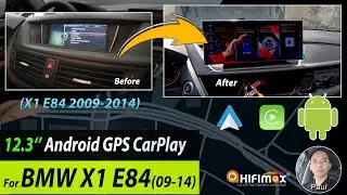 12.3 inch BMW X1 E84 CIC (2009-2014) Android 13 GPS Navigation Screen wireless CarPlay Android Auto!