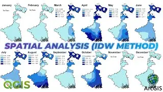 Spatial Analysis in ArcMap & QGIS | IDW Interpolation | Rainfall Temperature Distribution Map