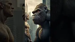 The story of a human and King Kong fighting evil #ai #animalfusion #fusion  #subscribe #kingkong