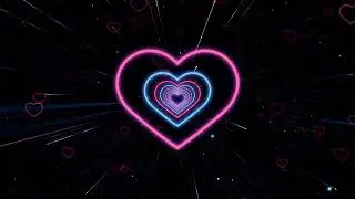 Neon Herzen Hintergrund | Loop Video| 4K | white noise