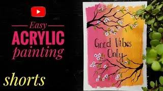 Easy Acrylic Quote painting / how to paint background with quote writing for beginners/ #shorts