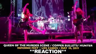 Musicians REACT to The Warning: Queen OTMS, Copper Bullets, Hunter (Inferno Fest May 18 2019)
