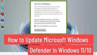 How to Update Microsoft Windows Defender In Windows 11/10