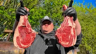 Unreal Tomahawk Steaks! The best recipe for cooking steaks on fire