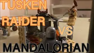 Tusken raider vs Mandalorian Lego Star Wars stop motion