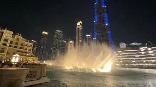 Dubai Burj fountain area 1