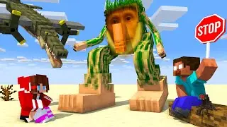 JJ's Girl and Herobrine vs BOMBARDINO CROCODILO and Brr Brr Patapim - Minecraft Animation