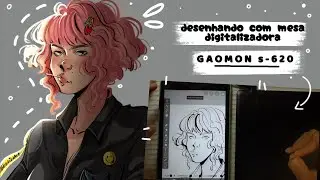 DESENHE COMIGO | usando mesa digitalizadora Gaomon S-620 ✍🏼💛