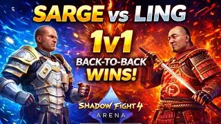 Sarge vs Ling 🔥 1v1 Ranked | Back-to-Back Wins | Shadow Fight 4 Arena