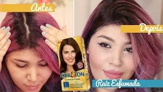 Raiz esfumada no cabelo lilás/roxo [Tentativa caseira]