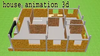30 by 40 house animation design | 3D House Animation | RCC Building Construction Process with map