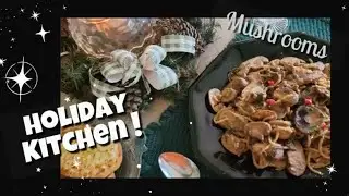 Holiday Kitchen ~  My table setting in celebration of mushroom holidays.